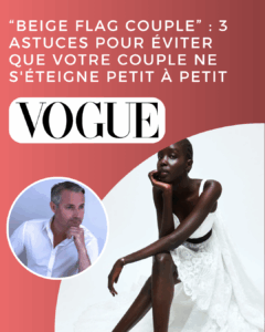 On parle souvent des red flags dans le couple… mais qu’en est-il des beige flags ? Ces signaux discrets, ces routines qui s’installent, ces silences tenaces, cette sensation que « ça va encore… mais pas pour longtemps ». Dans mon dernier article pour Vogue, je décrypte ce phénomène silencieux, générationnel, mais pourtant bien réel. 🔍 Vous y trouverez : • ce que sont réellement les beige flags • les astuces concrètes pour les repérer • comment (re)mettre de la couleur dans votre relation avant qu’il ne soit trop tard Merci à Vogue et à Marie Bladt 👉 Découvrez l’article complet ici : ➡️ [lien] https://lnkd.in/eXuMpPf4 Hashtags : hashtag#BeigeFlag hashtag#Couple hashtag#Relation hashtag#Vogue hashtag#ChristianRichomme hashtag#Psychologie hashtag#BienEtre hashtag#CoupleGoals hashtag#AstucesCouple hashtag#RelationsHumaines