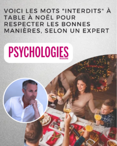 Les mots à éviter à table à Noël (selon un expert) Dans mon dernier article pour Psychologies Magazine, je décrypte les mots qui peuvent transformer un repas de fête en déjeuner psychologique — et comment, avec un peu de conscience, on peut préserver l’harmonie autour de la table. Les fêtes réveillent souvent : 👉 des attentes, 👉 des comparaisons, 👉 des tensions implicites. Et parfois, ce ne sont pas les plats qui pèsent… mais les mots. 🎄 Parce qu’à Noël, la table est d’abord un espace de liens. 🗣️ Et nos mots sont les premiers messagers de nos émotions. ➡️ Dans l’article, vous trouverez : ✔️ les expressions à éviter, ✔️ ce qu’elles disent vraiment, ✔️ comment les remplacer pour mieux se comprendre. Lire l’article complet 👇 🔗 Lien en bio #PsychologiesMagazine #Noel #Famille #Comportement #Communication #Respect #Psychologie #ChristianRichomme #BonnesManieres #RelationsHumaines