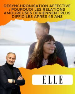 Pourquoi aimer après 45 ans devient plus complexe Non, ce n’est pas une illusion — c’est une réalité psychologique que de nombreux couples vivent aujourd’hui. 🧠 Dans mon article pour ELLE, je mets en lumière ce que j’appelle la désynchronisation affective : après 45 ans, hommes et femmes peuvent avoir le même désir de lien mais ne plus être en phase sur ce qu’ils attendent d’une relation. Ce fossé des attentes fragilise les histoires d’amour, même quand les élans amoureux sont encore vivaces. ￼ Ce phénomène n’est pas tant une perte d’envie qu’un décalage des langages du cœur — les rythmes, les besoins, les manières de communiquer et de s’attacher évoluent avec l’âge, et parfois… chacun avance d’un pas différent. ￼ près 45 ans, aimer demande plus de clarté, plus de dialogue et plus de présence à soi autant qu’à l’autre. L’amour n’a pas disparu — il demande simplement une synchronisation renouvelée, une écoute fine des désirs et des fragilités. #ChristianRICHOMME
