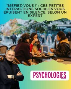 “Méfiez-vous !” Ces petites interactions sociales vous épuisent… sans que vous vous en rendiez compte. Dire bonjour. Sourire par politesse. Faire la conversation à la machine à café. Répondre à un message quand on n’en a plus l’énergie. 👉 Pris isolément, ces gestes paraissent anodins. 👉 Accumulés, ils deviennent une véritable charge mentale invisible. Dans cet article pour @psychologies_magazine, j’explique pourquoi certaines micro-interactions sont bien plus énergivores qu’on ne le pense, et comment elles participent à un épuisement psychique silencieux, particulièrement chez les personnes sensibles, engagées… ou toujours “adaptables”. Aimer les autres ne devrait pas signifier s’oublier soi. Mettre des limites, ce n’est pas être froid. C’est être juste.